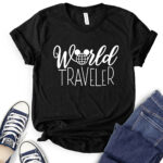 world traveller t shirt black