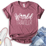 world traveller t shirt heather maroon