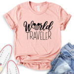 world traveller t shirt heather peach