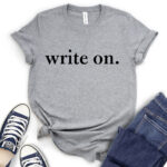 write on t shirt for women heather light grey