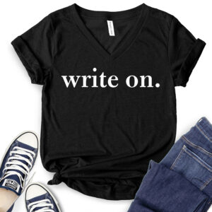 Write On T-Shirt V-Neck for Women 2